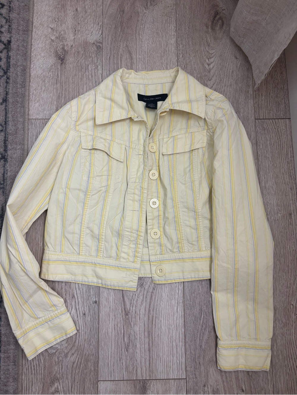 Vintage Calvin Klein Yellow Striped Jacket 2007